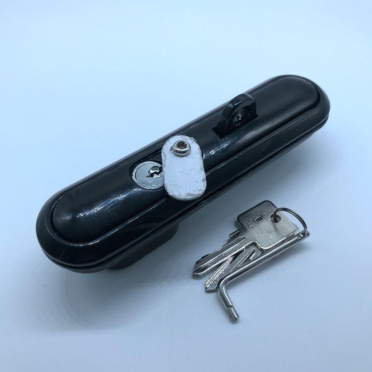 MS864-4黑色平面锁，电柜门锁，配电柜门锁，通讯网络机箱机柜锁