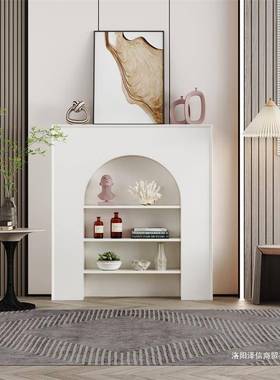 客厅装饰柜防真壁炉柜民宿简约白色装饰柜置物架陈列柜洞穴智高圆