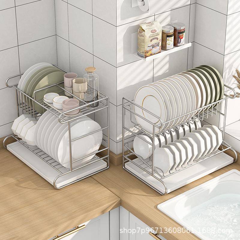【折扣价】304不锈钢沥水碗架厨房家用台面水槽晾放碗碟收纳碗柜
