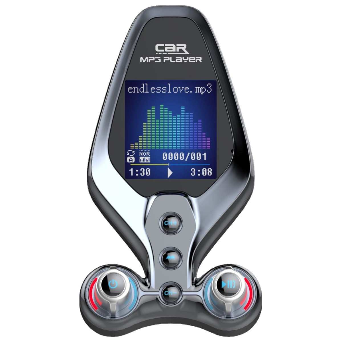 BT26彩屏车载mp3蓝牙免提汽车充电器QC3.0快充多功能车载播放器