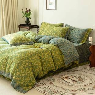 OF9D双层款 纱布床上四件套纯棉纱棉床单被套A类母婴棉纱