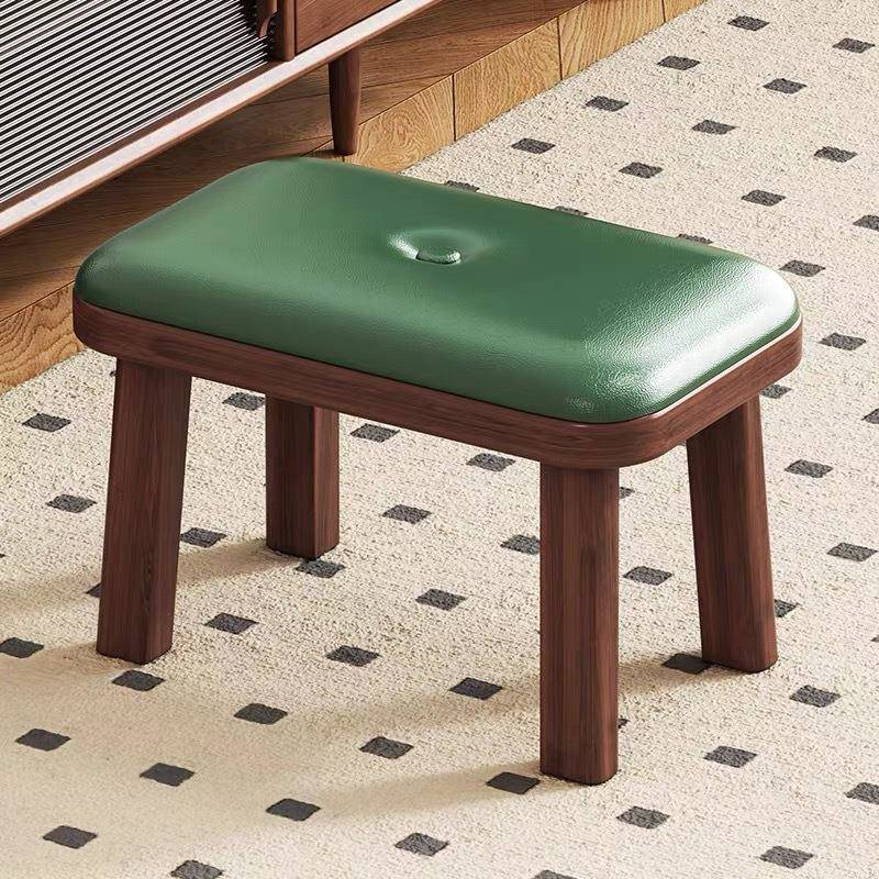 软包长方形小凳子 家用实木矮凳 客厅实用换鞋凳垫脚凳可叠放坐墩