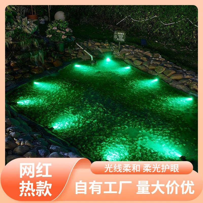 s%太阳能鱼池景观灯水底灯led户外防水射灯别墅假山专用水下氛围