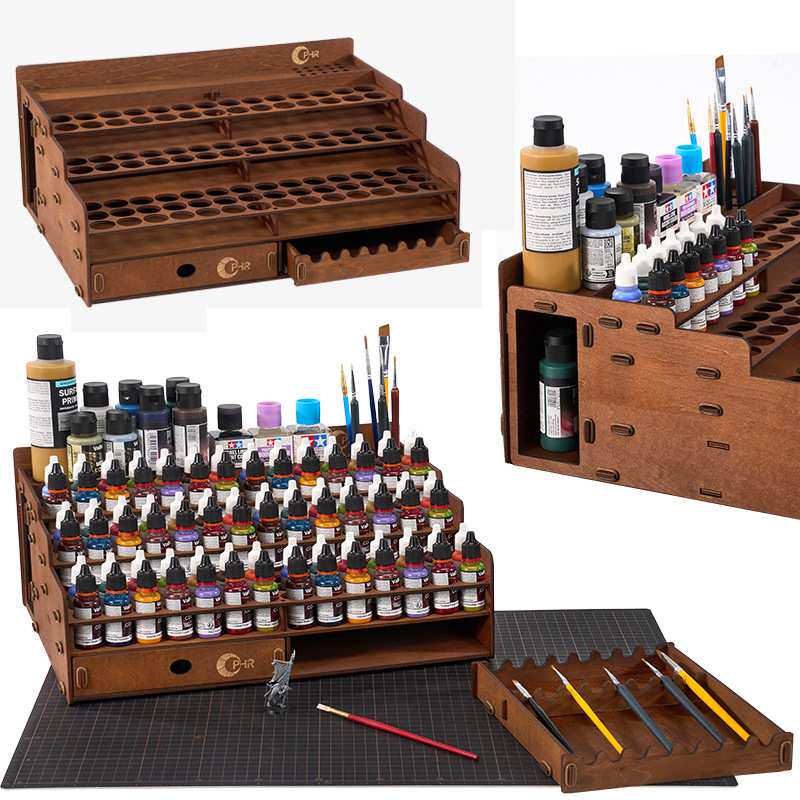OPHIR模型油漆架收纳架适用AV漆颜料架98个孔位置画笔架工具