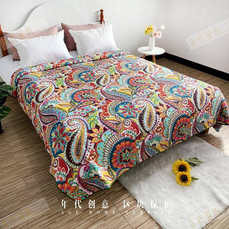 【70x100买一送一】欧美全棉床盖200x230外销绗缝被双人透气夏凉