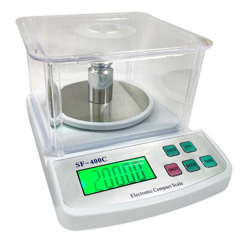 SF400c高精度0.01g珠宝秤带防风罩家用厨房秤咖啡克秤 首饰珠宝秤