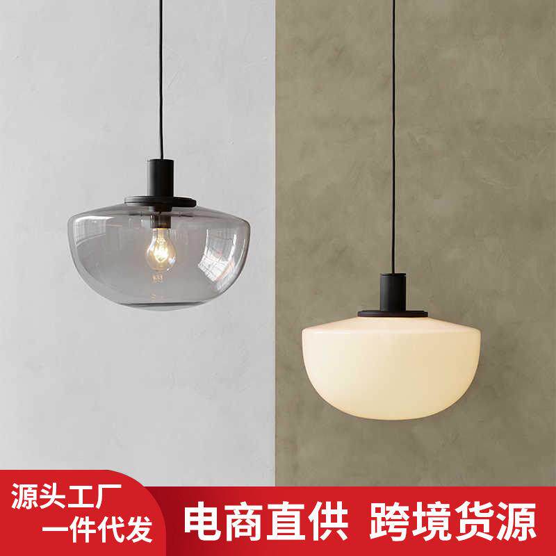 高颜值奶白玻璃餐桌吊灯简约现代咖啡店甜品店餐厅主卧氛围吊灯