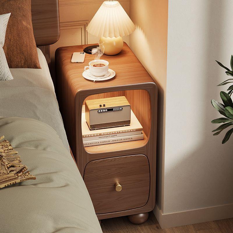 现代简约 纯全实木角边几窄柜小户型床头柜卧室收纳储物边柜25CM