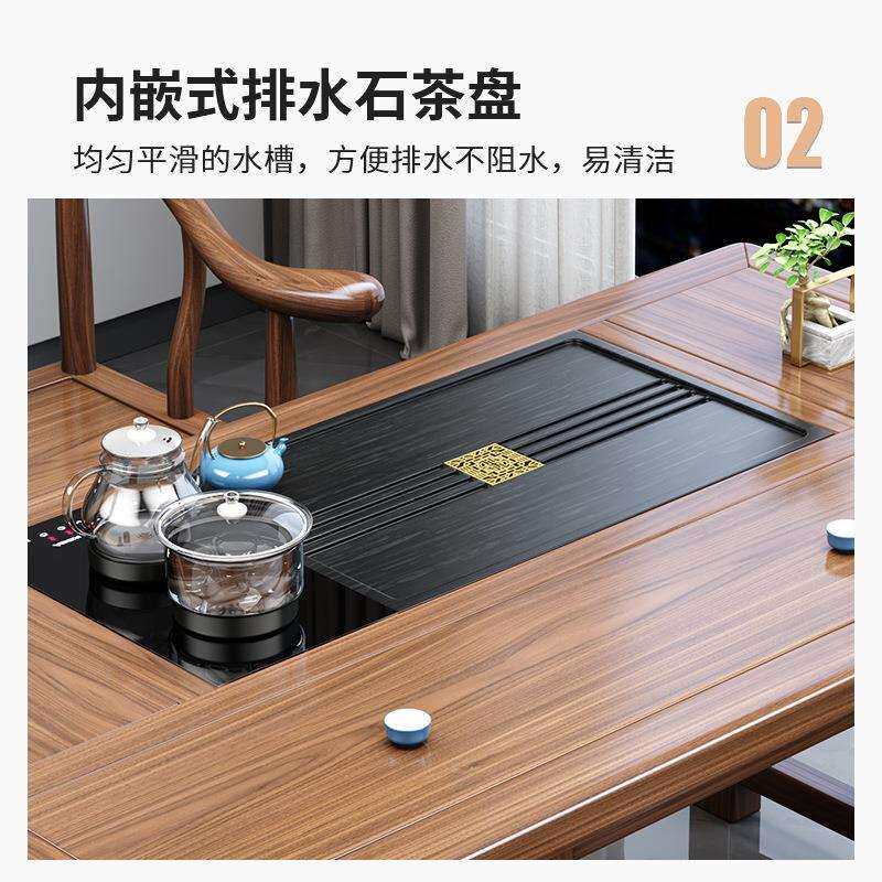 实木办公泡茶台套装一体家用小户型新品阳台茶桌椅组合新中式功夫