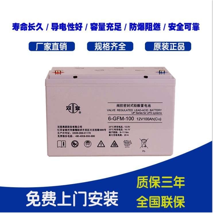 厂家直供 ups电池 储能电池 12v100ah蓄电池 EPS电源 双登蓄电池
