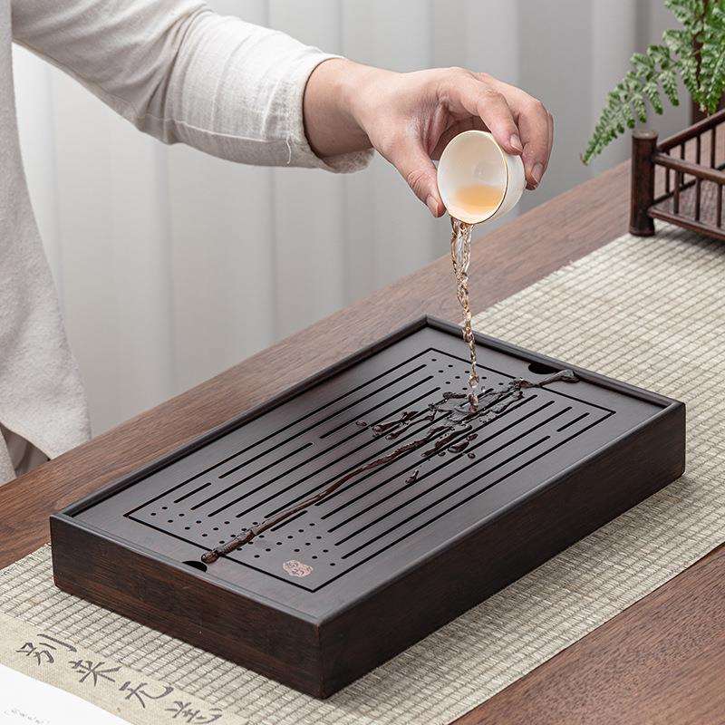 德化陶瓷【茶盘】蓄水式/竹木/楠竹/迎天四方/茶台/高密度/轻便茶