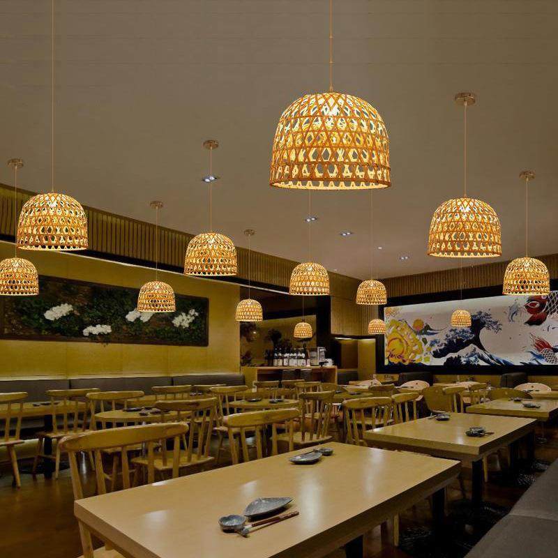 厂家中式田园竹编灯罩吊灯民宿餐厅饭店书房灯笼餐饮连锁灯具,家装灯饰光源,智能吊灯,淘宝优惠券,粉丝福利购,淘宝优惠卷