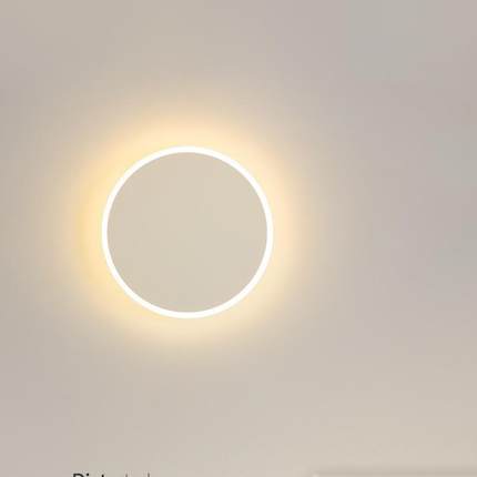 简约壁灯led床头灯现代北欧圆形温馨主卧室灯具创意客厅灯背景灯