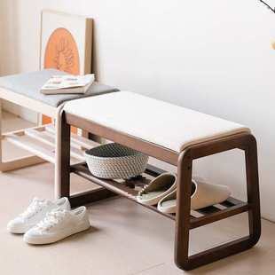 入户实木换鞋凳家用鞋柜一体进门坐凳带鞋架玄关长方形可坐收mω