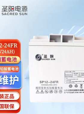 圣阳SP12-24FR铅酸免维护蓄电池12V24Ah通信电源UPS/EPS电源通用
