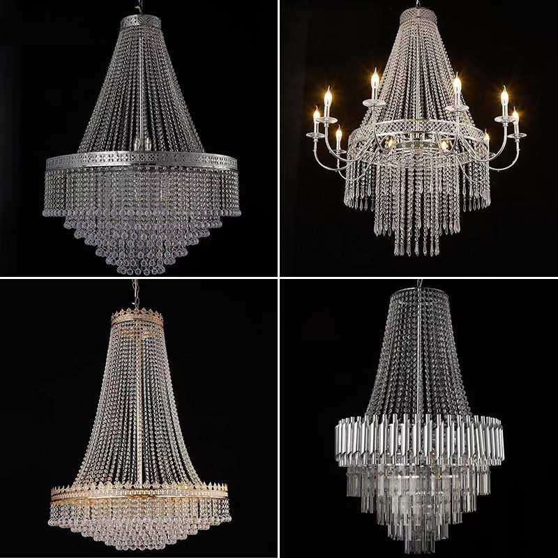 宴会厅欧式水晶珠帘铁艺吊灯韩式酒店婚礼堂仪式亭挂件婚庆