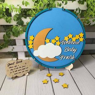 定制签到台周岁派对宝宝生日满月签到薄嘉宾签名签到台欧式贺礼本