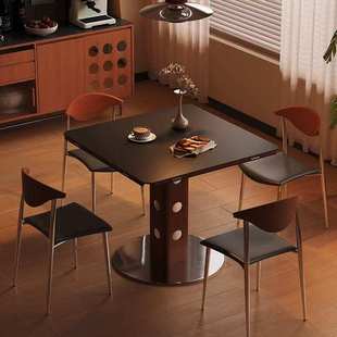 实木包豪斯方形折叠餐桌椅设计师实木岩板圆桌家用多功能伯格圆桌