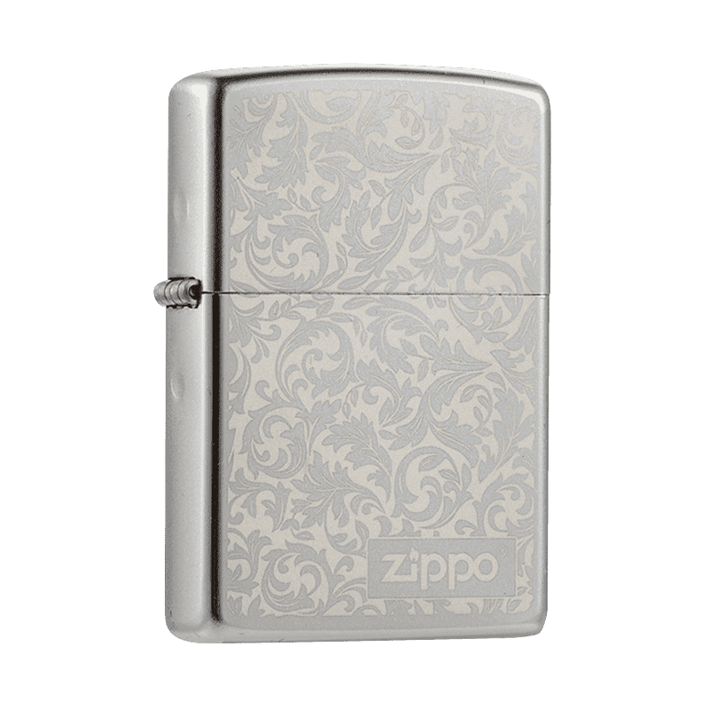 ZIPPO缎砂镀铬 双面蔓草吉祥打火机芝宝防风煤油打火机送男友礼物