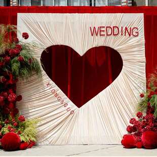 婚庆道具铁艺爱心拱门爱心铁艺架摆件婚礼堂装饰布置舞台背景布置