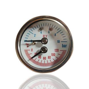 120°C工厂销 10BAR 供不锈钢温度压力一体表金属壳温压表WY 40Z