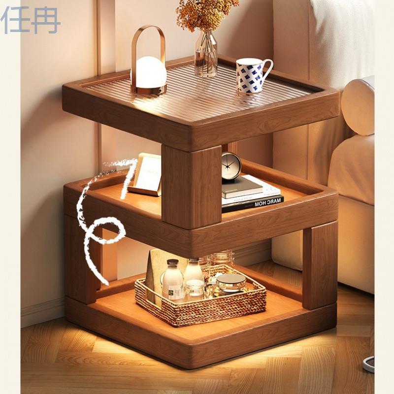 实木床头柜卧室创意床边柜小户型沙发边几极窄床头储物柜子置xKW