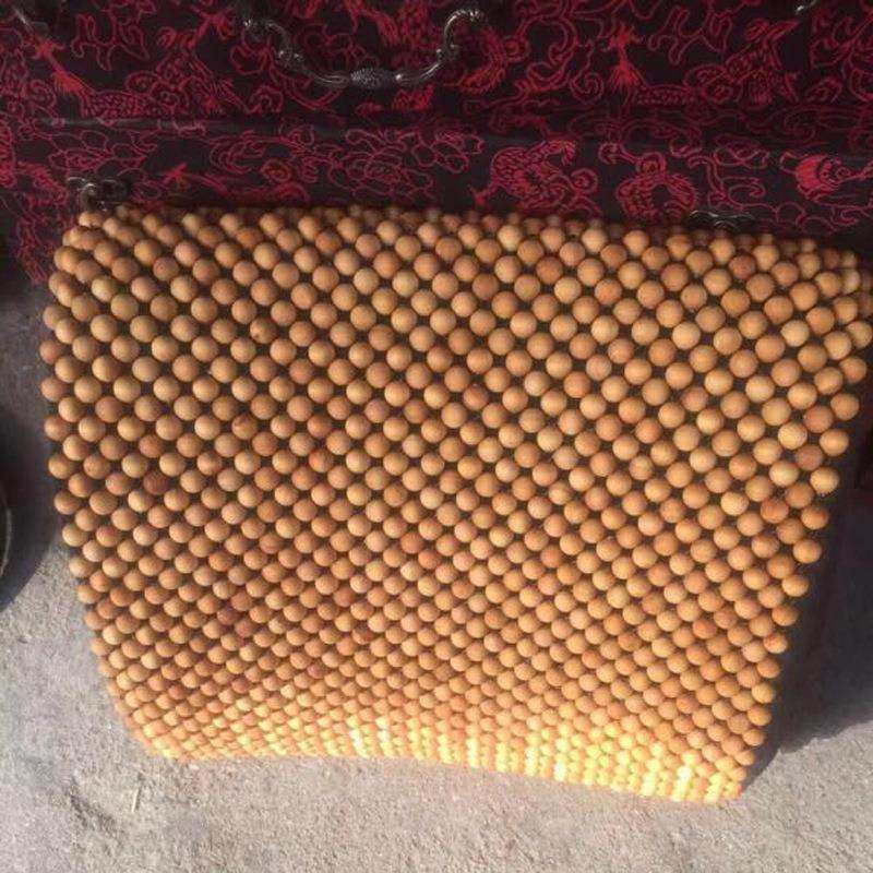 崖柏1.0圆珠汽车护腰靠垫 手工编织木质按摩垫厂家直一营