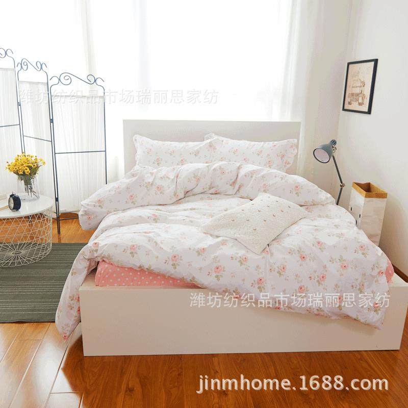 荷叶边枕套款四件套 玫瑰碎花撞色搭配绿格床品新款厂家直供,鲜花速递/花卉仿真/绿植园艺,割草机/草坪机,淘宝优惠券,粉丝福利购,淘宝优惠卷