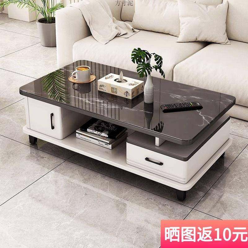 茶几客厅家用轻奢简约现代小户型办公室茶台欧式钢化玻璃茶几桌子