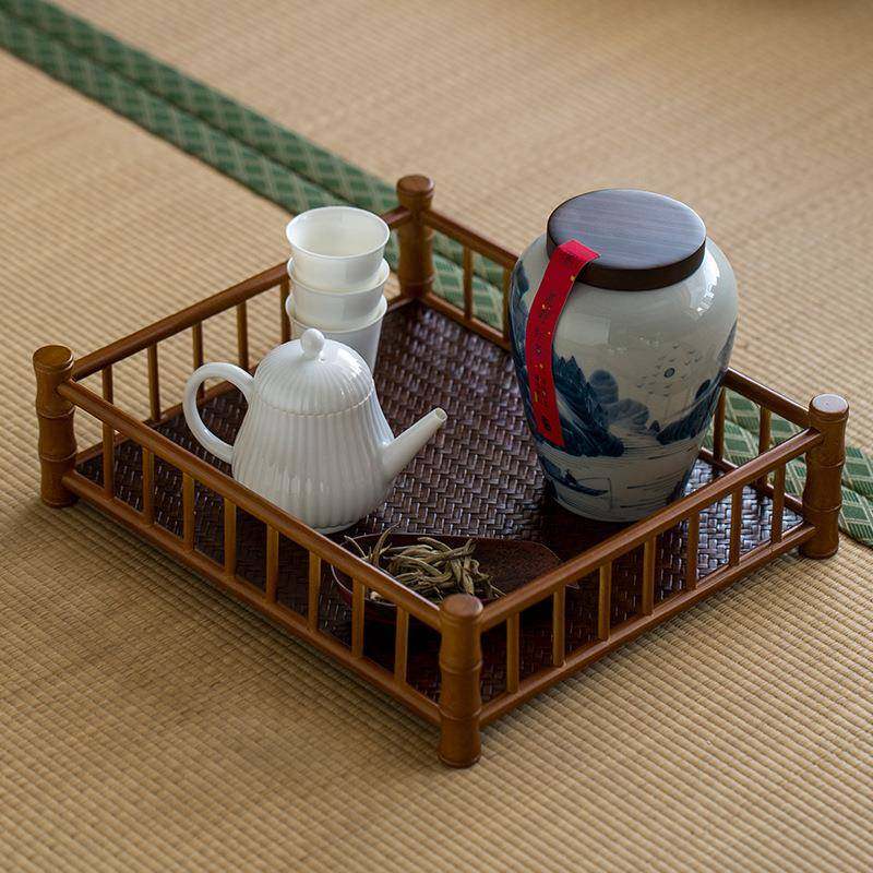 竹席面置物架中式竹编干泡台茶盘茶道茶具收纳盘沥水茶托盘茶杯架,金属材料及制品,金属加工件/五金加工件,淘宝优惠券,粉丝福利购,淘宝优惠卷