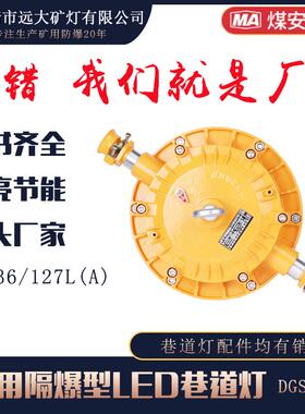 隔爆型LED巷道灯DGS系列36W40W45W48W黄色圆形防爆灯安全