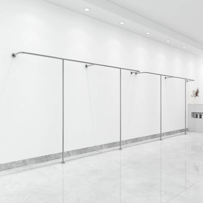 服装店不锈钢展示架女装壁挂式收纳货架靠墙挂衣架上墙挂衣杆