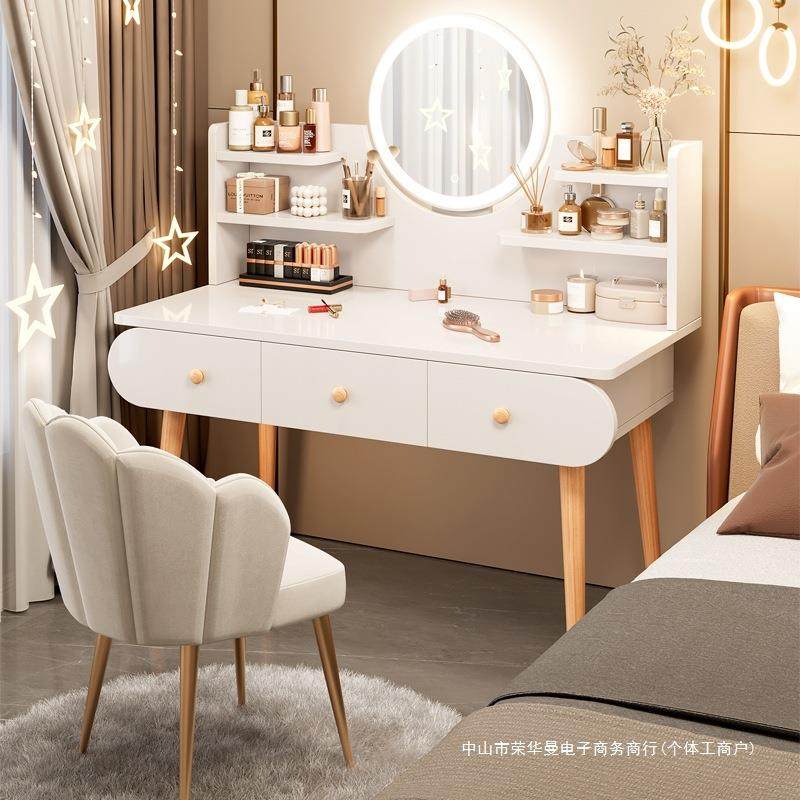 梳妆台卧室现代简约小户型主卧2025年新款网红收纳柜一体化妆台桌