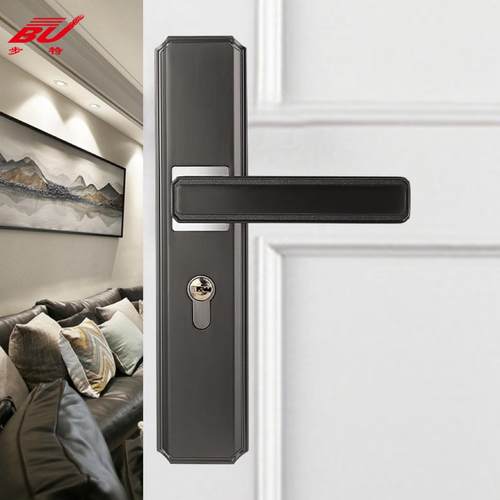 门锁室内卧室卫生间门把手木门锁黑色锁具家用房间门锁静音房门锁
