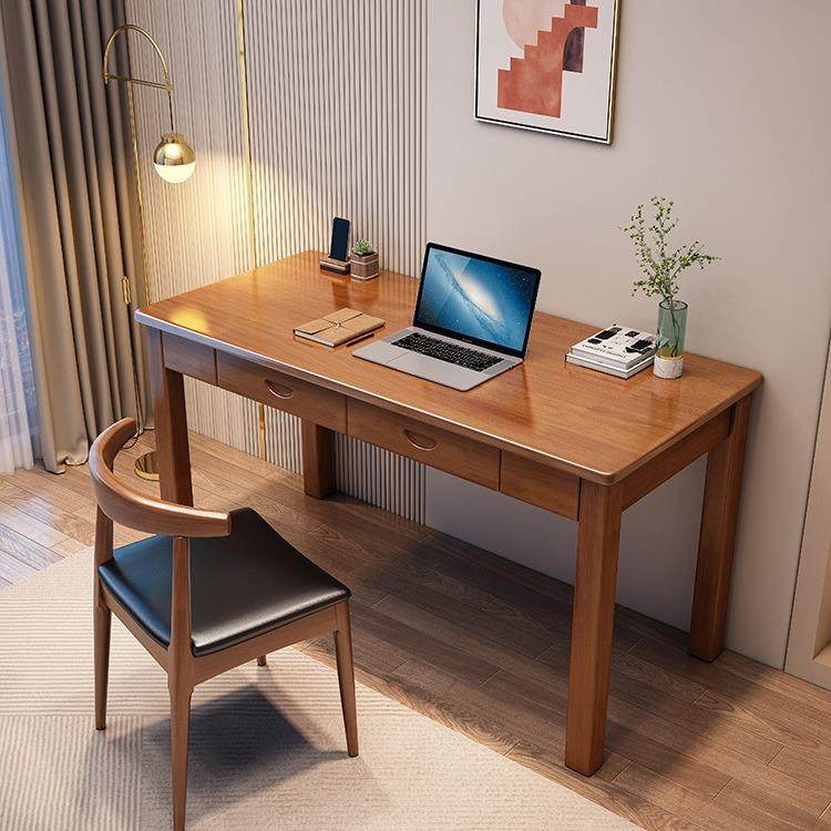 全实木窄书桌宽40/45/55cm家用电脑桌靠墙长条桌学生卧室学习桌子