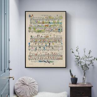 创意钢琴五线谱乐曲挂画音乐课堂教师版画客厅卧室书房装饰画墙画