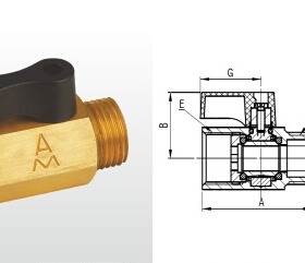 正品埃美柯257黄铜内外丝球阀迷你小球阀丝口球阀DN10 15 3分 4分