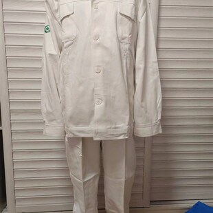 电焊工作服套装男纯棉防火星阻燃焊工船厂炼钢厂劳保服装白色加厚