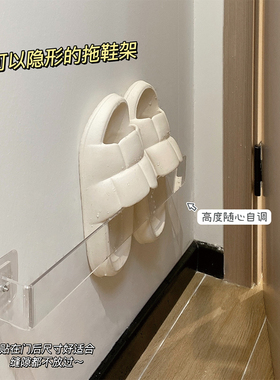 亚克力拖鞋架卫生间门后免打孔家用浴室洗澡沥水鞋架子壁挂置物架