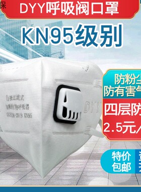 DYY-18021V+呼吸阀口罩KN95防尘加厚折叠型电焊雾霾喷漆打磨船厂