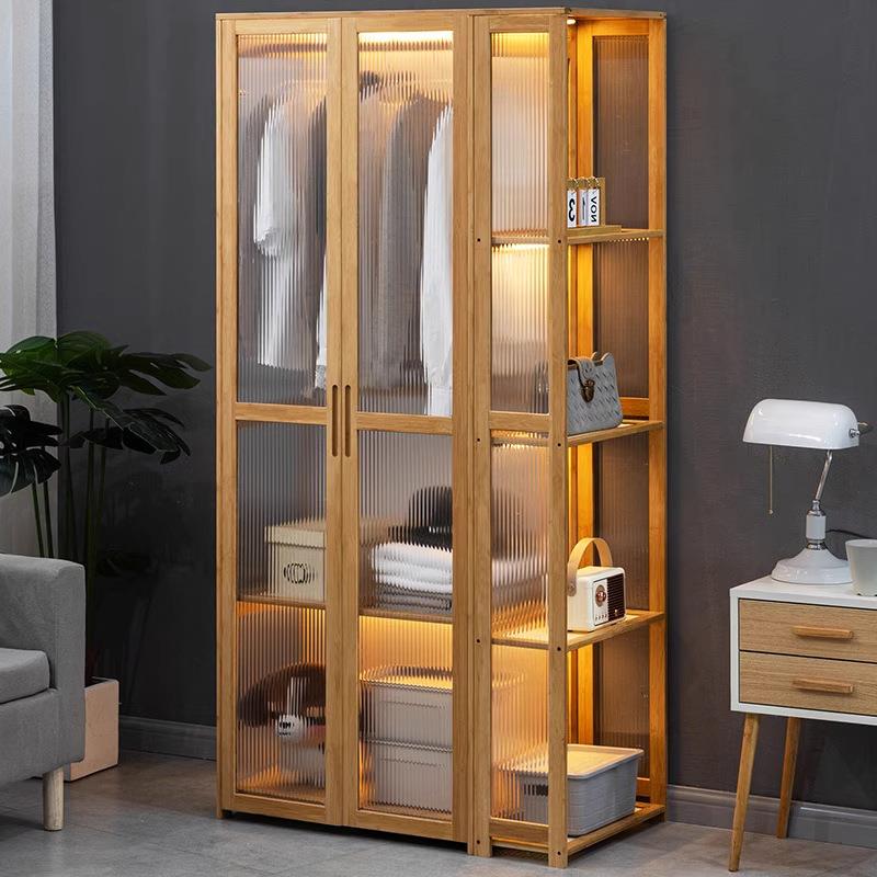 【折扣价】家用简易衣柜经济性出租房用挂衣区组装防尘货架式卧室