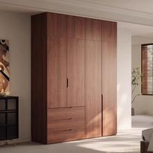【折扣价】全实木橡木衣柜家用卧室胡桃色柜子平开门一门到顶储物
