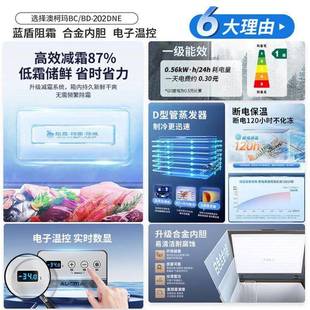 300升家用小型冷柜单温减霜冷冻柜卧式 202 冰柜100 冰 折扣价