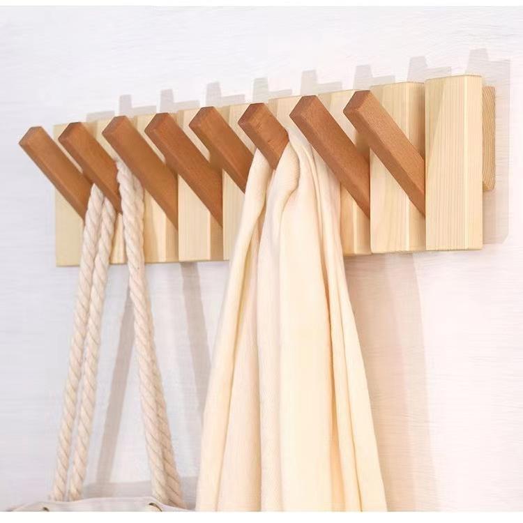 【折扣价】免打孔挂衣架墙上榉木衣帽架玄关挂钩隐形衣帽钩入户门
