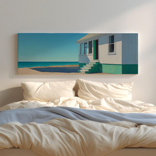 《日光浴所》意式极简风景装饰画北欧小众艺术横版沙发背景墙挂画