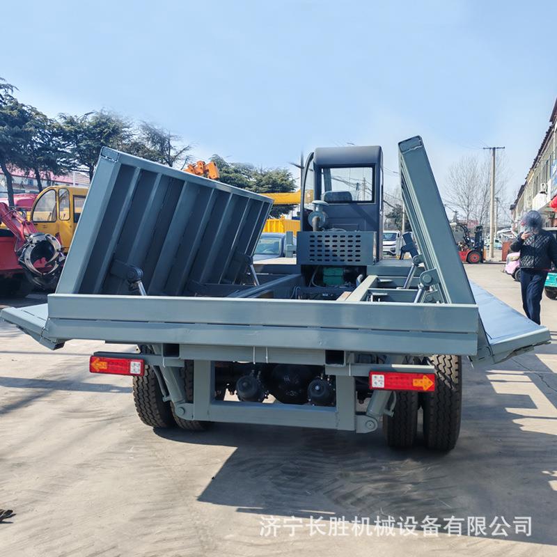 钢筋运输车8吨四驱四不像毛竹自卸运输车双面侧翻四轮平板车