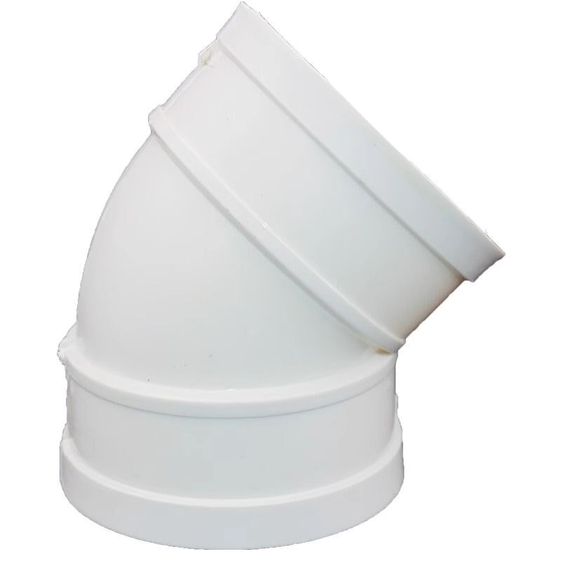 PVC45度弯头水管配件直弯 排水管检查口下水管管件50 75 110 160