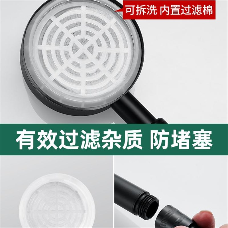 不锈钢小蛮腰增压淋浴花洒喷头涡轮洗澡水龙头超强花酒花晒头套装