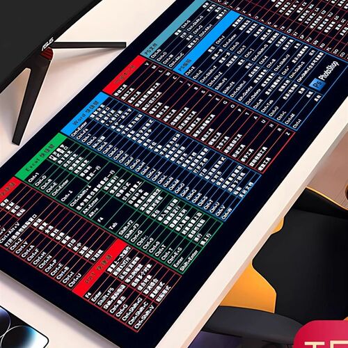 超大号鼠标垫办公电脑键盘垫书桌垫ps快捷键大全cad电竞护腕垫子