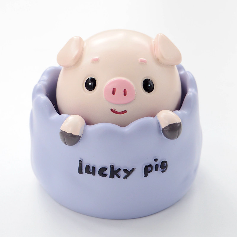 猪猪汽车摆件摇头公仔中控台x可爱小猪办公桌面车载车内装饰品礼